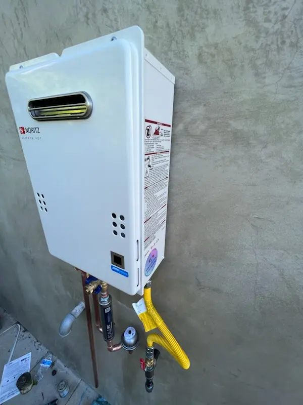 Tankless water heater installation for Satin homes